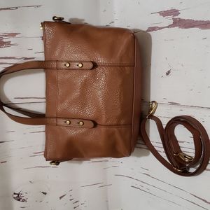Fossil tan pebble leather handbag and crossbody